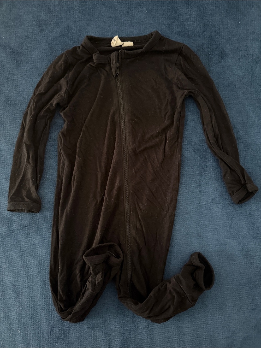 Kyte BABY Black Zip-Front Footie One-Piece